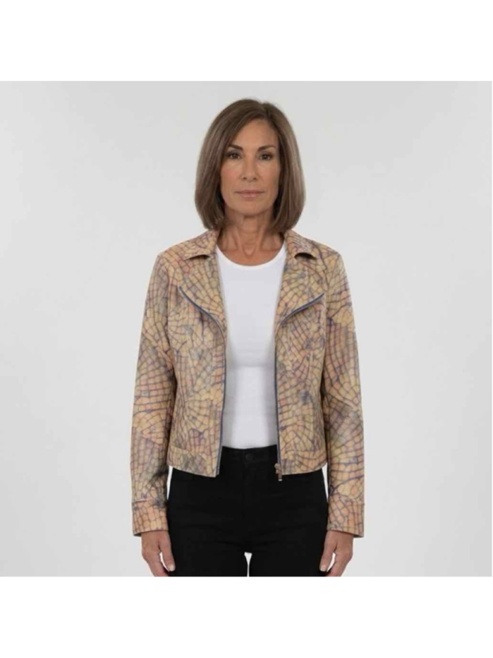 Insight New York Liquid Spring River Faux Leather Moto Jacket Size 8
